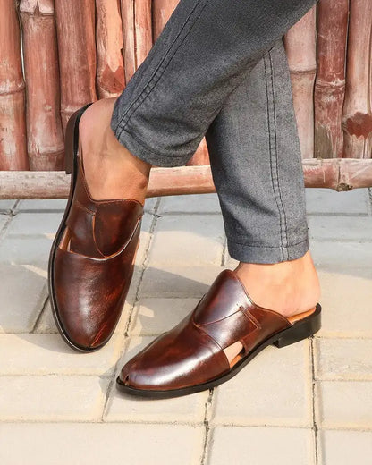 CAVAN LEATHER SLIP MULES