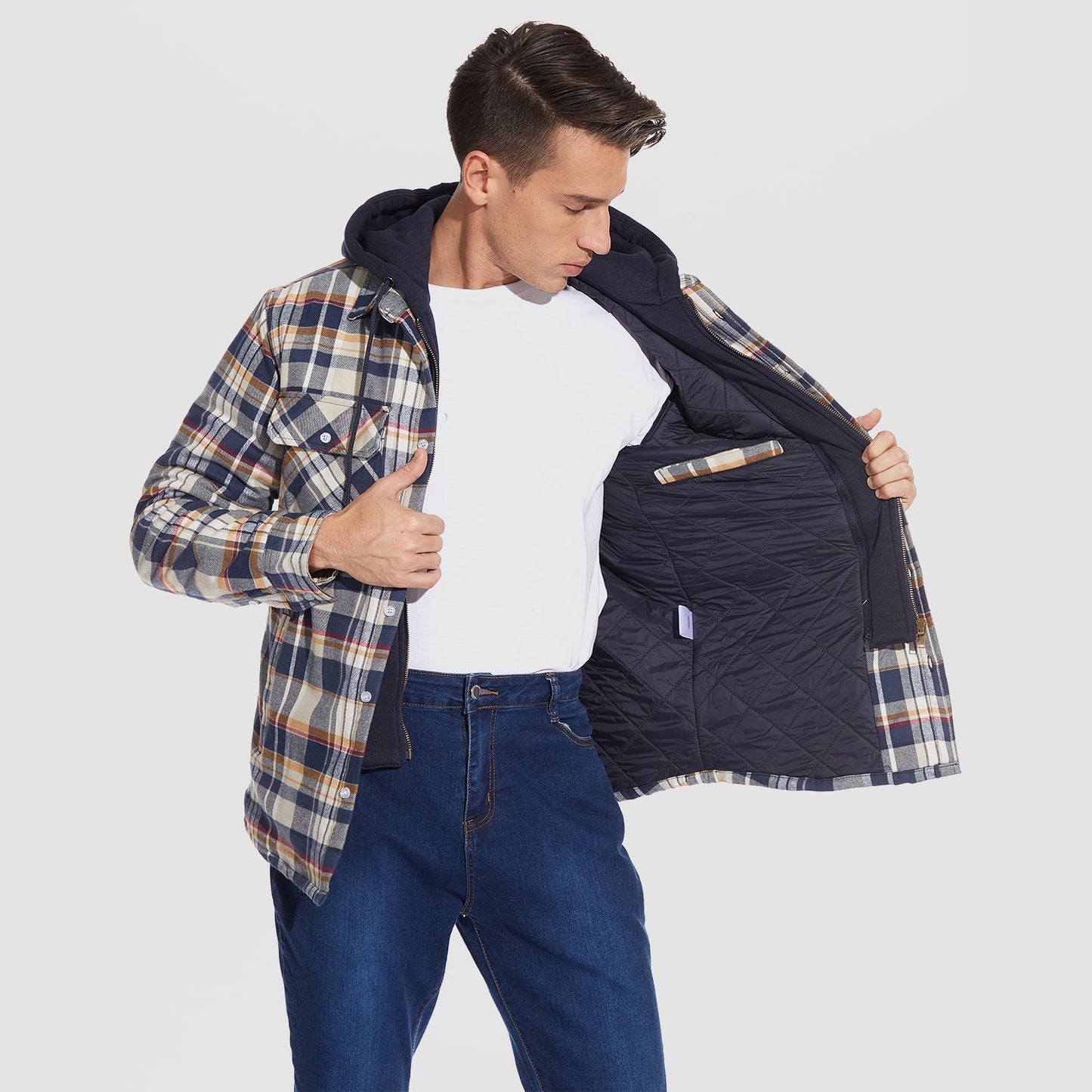 HARRY JACKET | FLANNEL WITH REMOVABLE HOOD
