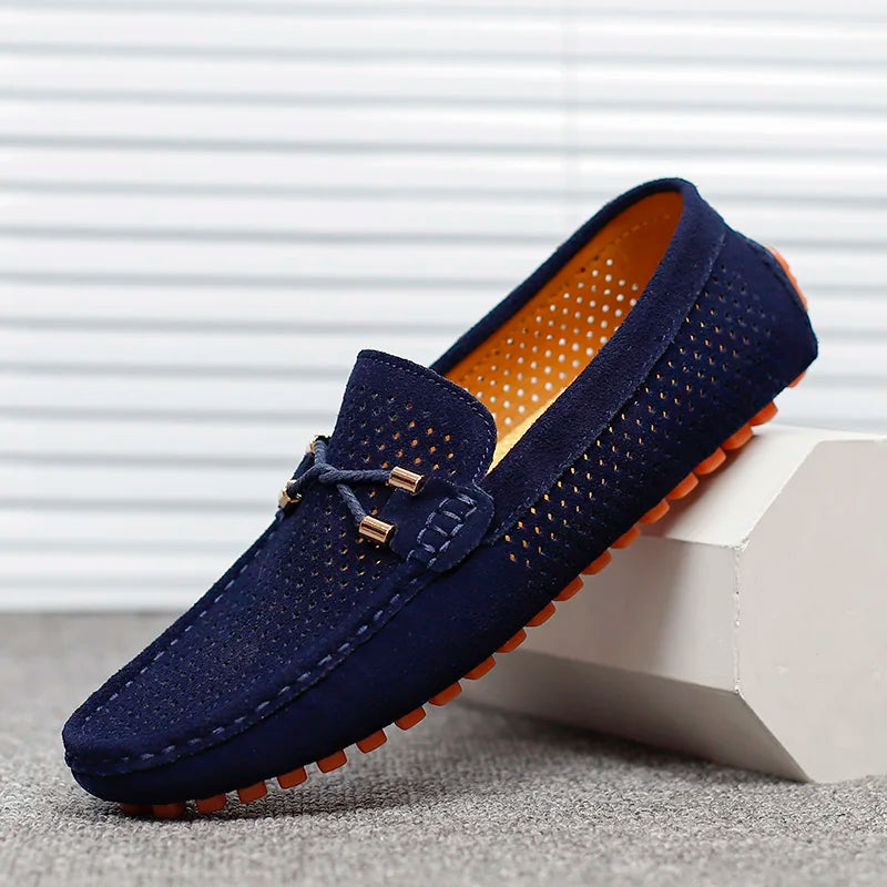 GIANNI PERFORATED LEATHER LOAFERS