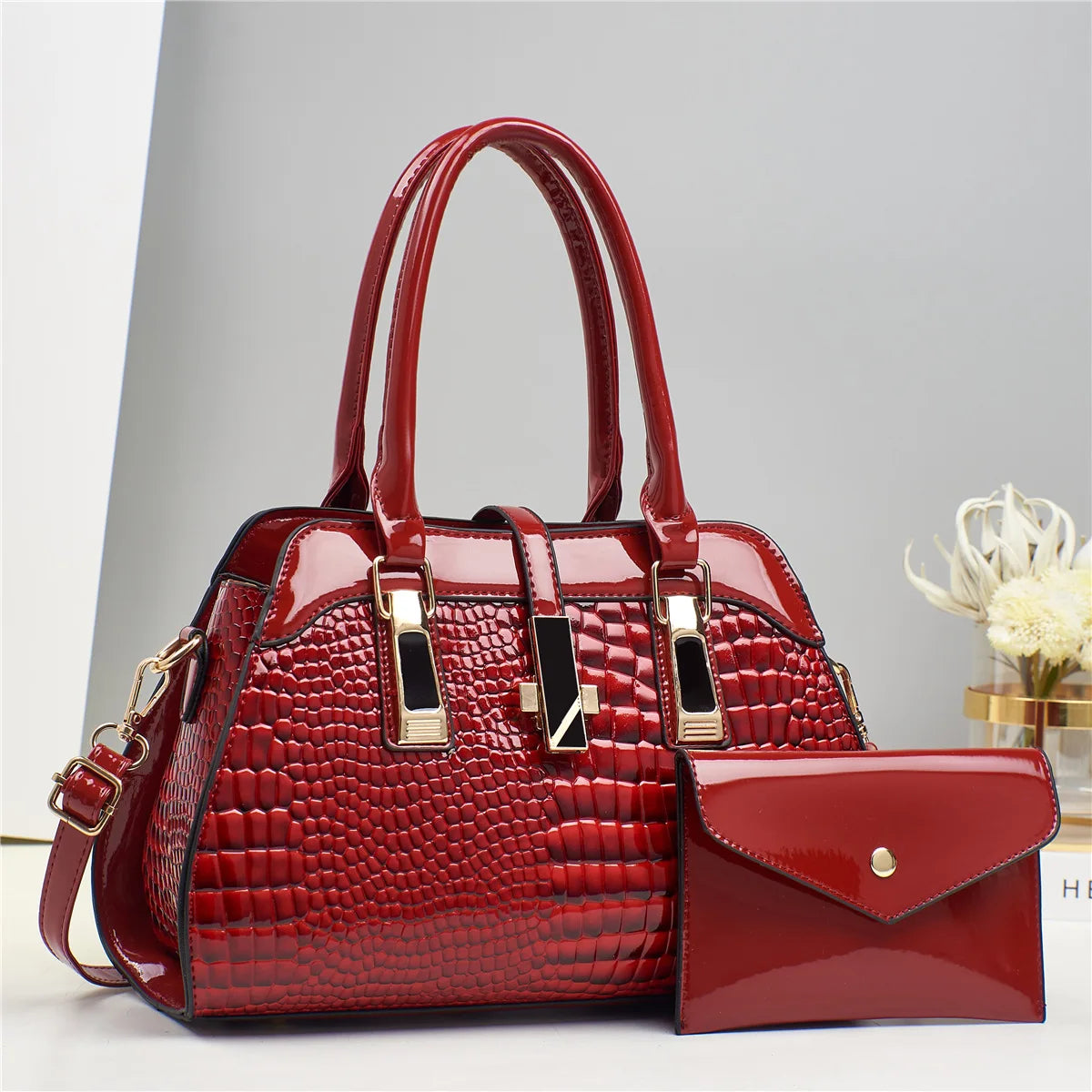 CROCO GLAM HANDBAG