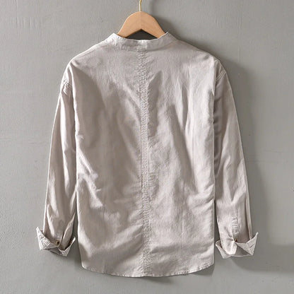 CALLUM LINEN MANDARIN SHIRT