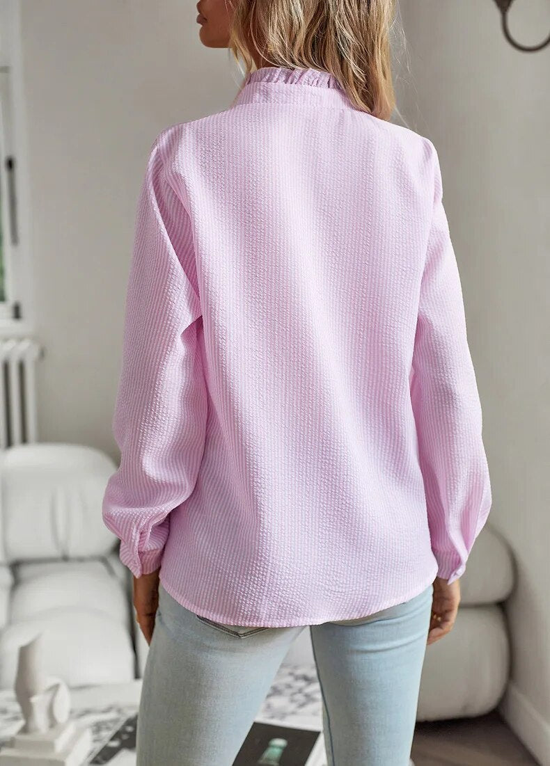 AURORA RUFFLE LONG SLEEVE SHIRT
